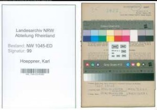 Entnazifizierung Karl Hoeppner , geb. 05.01.1885 (Lehrer)