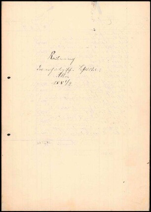 Abrechnung 1881/1882