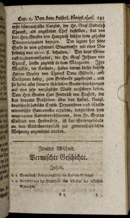 Zweiter Abschnit. Vermischte Geschichte.