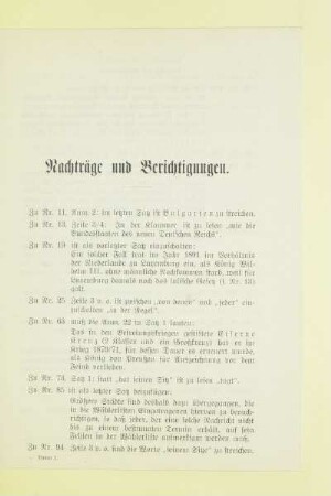 Nachträge und Berichtigungen