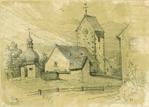 Saig Pfarrkirche aus südwestlicher Richtung gesehen