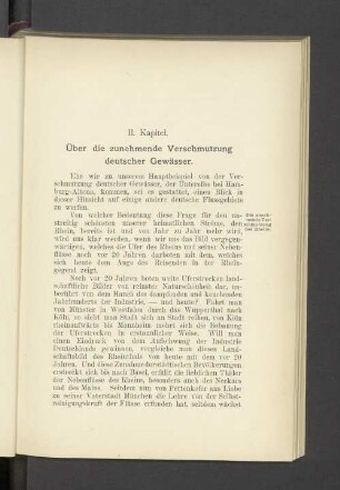 II. Kapitel. Über die zunehmende Verschmutzung deutscher Gewässer.