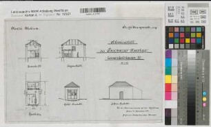 Langenholthausen (Balve) Forsthaus Karsberg Schweinestall Grundriß, Schnitte, Ansichten 1913 1 : 100 27 x 42 Zeichnung Landsberg-Velensches Bauamt Landsberg-Velen