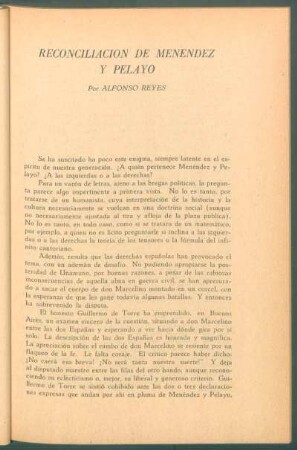 Reconciliación de Menéndez y Pelayo