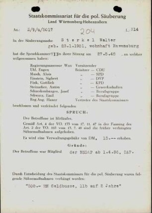 Sterkel, Walter