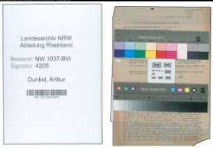 Entnazifizierung Arthur Dunkel , geb. 19.03.1894 (Buchhalter)