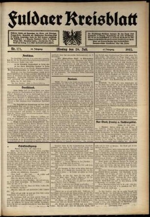 Ausgabe vom Montag, den 29. Juli 1912.