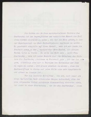 Brief von Gerhart Hauptmann an Kriegsministerium Deutschland