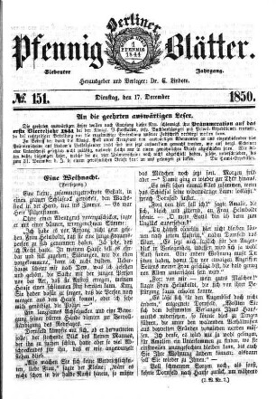 No. 151, Dienstag, den 17. December