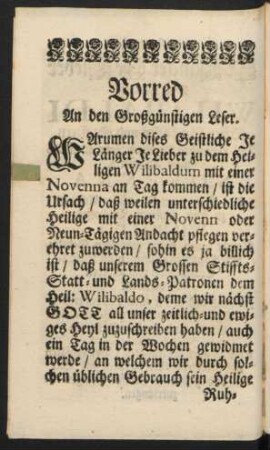 Vorred An den Großgünstigen Leser.
