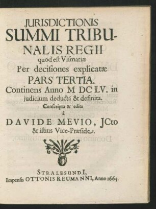 3: Continens Anno MDCLV. in iudicium deducta & definita