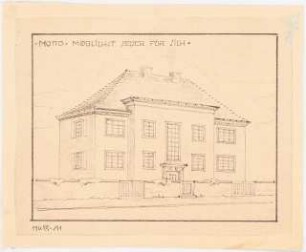 Zweifamilienhaus Monatskonkurrenz Februar 1930: Perspektivische Ansicht
