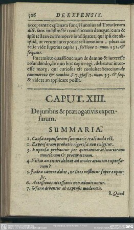Caput XIII. De iuribus & praerpgativis expensarum