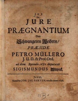 De iure praegnantium, Von Schwangeren Weibern