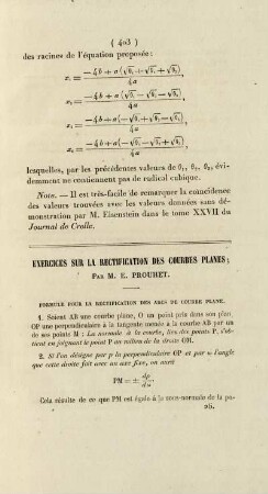 Exercices sur la rectification des courbes planes.