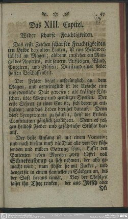 Das XIII. Capitel. Wider scharfe Feuchtigkeiten