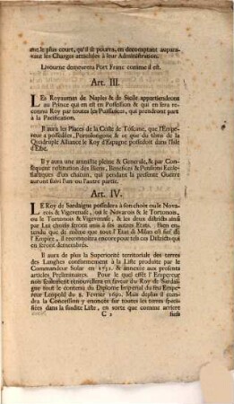 Articles préliminaires ... de la paix