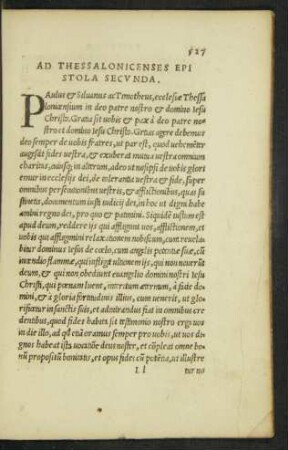 Ad Thessalonicenses Epistola Secunda.