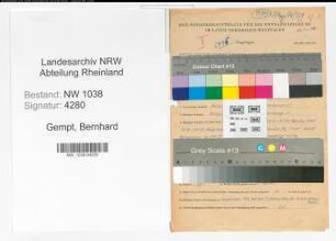 Entnazifizierung Bernhard Tho Gempt , geb. 19.02.1911 (Angestellter)