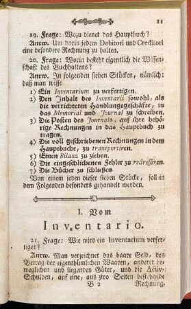 I. Vom Inventario.