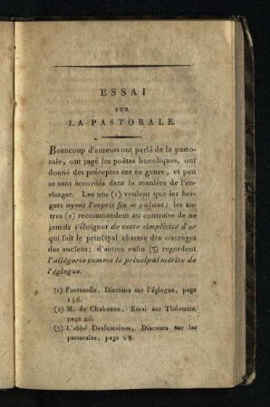 Essai Sur La Pastorale
