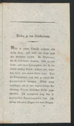 Prolog zu den Dedikationen