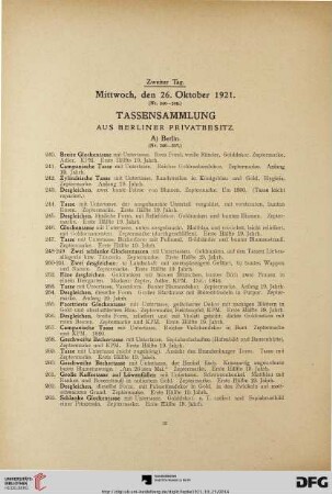 Tassensammlung aus Berliner Privatbesitz (Nr. 240-538)