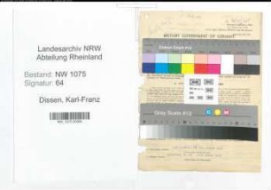 Entnazifizierung Karl-Franz Dissen , geb. 01.02.1891 (Lehrer)
