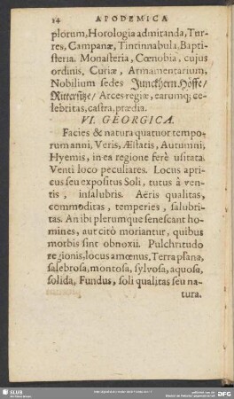 VI. Georgica