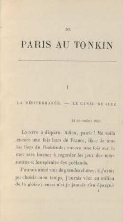 I. La Méditerranée. - Le Canal de Suez