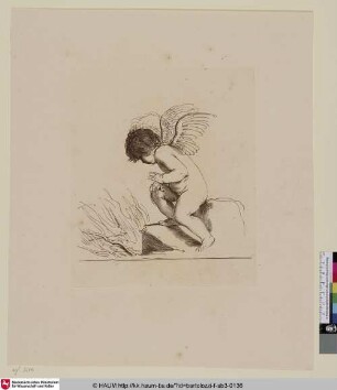 [Cupidon brúlant son Arc et ses Fléches; Amor verbrennt Pfeil und Bogen]