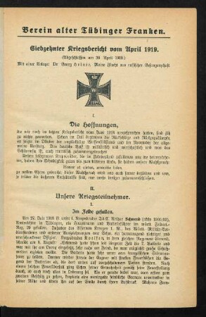 1-28, I., II. Unsere Kriegsteilnehmer