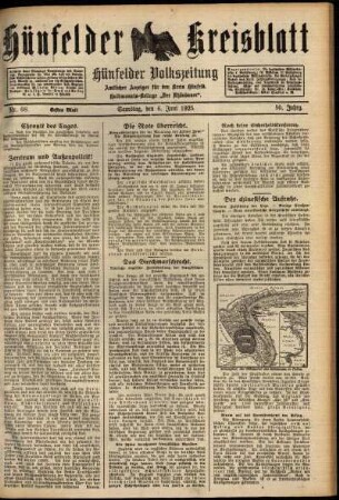 Erste Ausgabe vom Samstag, den 06. Juni 1925.