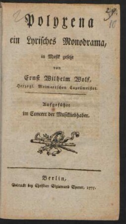 Polyxena : ein Lyrisches Monodrama