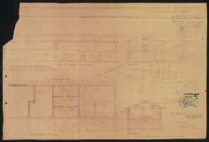 Ausbau Stallanteile Max Szilvig und Rudolf Sczesny, Klein Eichholz: Ansichten, Grundriss, Querschnitt alle M 1:100, Lageplan M 1:500