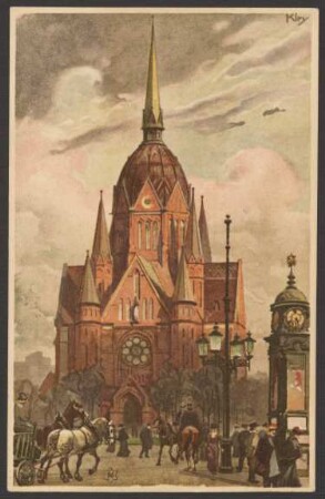 Ansichtskarte "Heilige Kreuzkirche (Blücherstr.)", koloriert [2/2]
