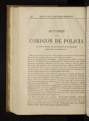 Dictamen de la Comision de Policia