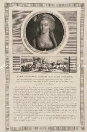Porträt der Marie Antoinette, letzte französische Königin/ Verhaftung in Varennes 1791 (aus einer Porträtfolge zur Französischen Revolution)