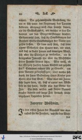 II. Abschnitt. Die ersten Zeiten der Republik.