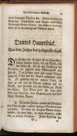 Drittes Hauptstück. Von dem Zeichen des heiligen Kreuzes. - Viertes Hauptstück. Von dem heiligen Meßopfer.
