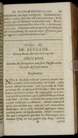 Assertio prima. [...] circa Ecclesiæ descriptionem.