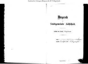 Höhscheid: Rupelrath 1884 – 1896 / 1896 – 1914 / 1914 - 1921; Sandstraße 1912 - 1921; Schaafenkotten 1884 - 1907; Schaafenmühle 1884 – 1896 / 1896 – 1910 / 1910 - 1921