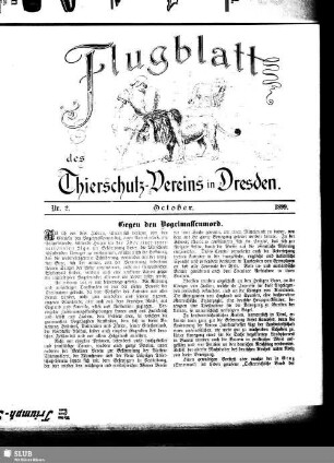 Nr.2.1899,October: Flugblatt des Tierschutz-Vereins in Dresden