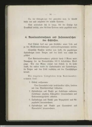4. Auseinandernehmen und Zusammensetzen des Schlosses