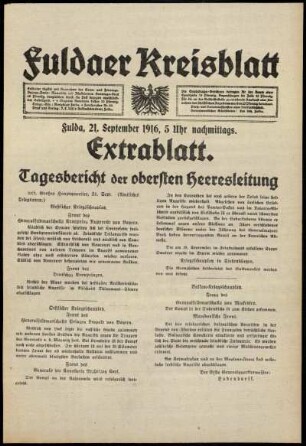Ausgabe vom Donnerstag, den 21. September 1916.