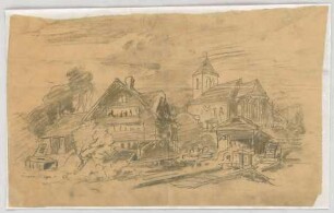Bauernfeind, Gustav; Italien; Österreich; Schweiz; Studien- und Reiseskizzen - Sägmühle in Appenzell in der Schweiz (Perspektive)
