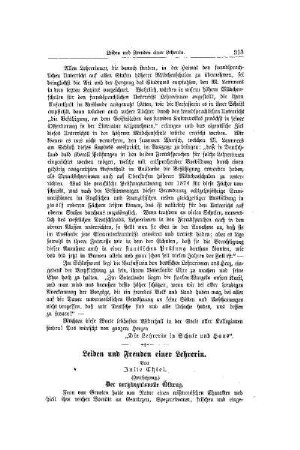 Leiden und Freuden einer Lehrerin : (Fortsetzung)