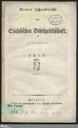3.1817: Jahresbericht der Sächsischen Bibel-Gesellschaft