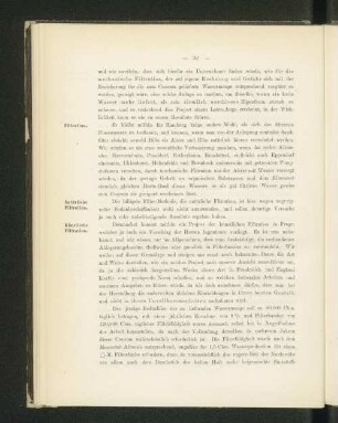 Künstliche Filtration.