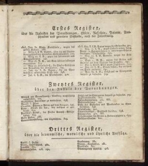 Erstes Register - Drittes Register.
